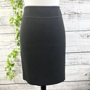 INC International Concepts Skirt size 8 Black White Straight Knee Career Suit